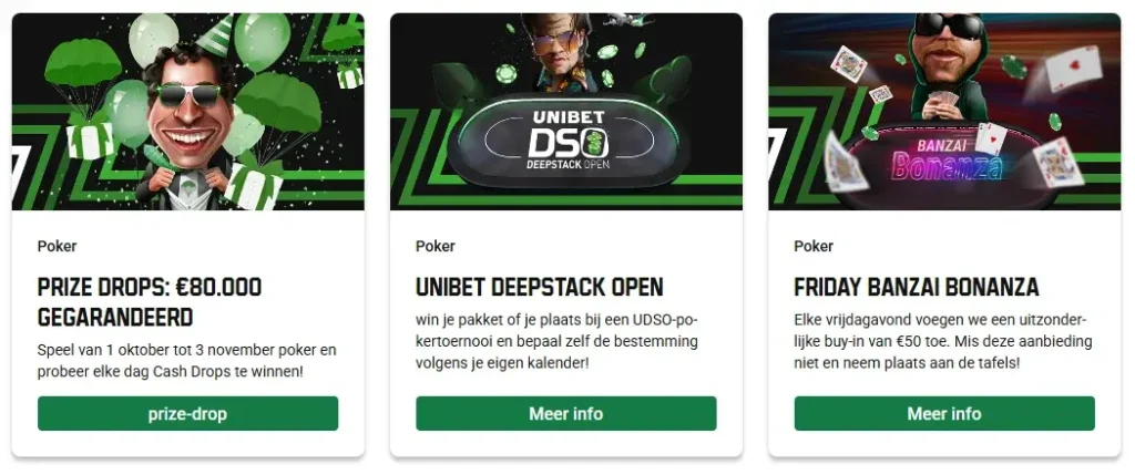 Unibet-bonussen voor Poker