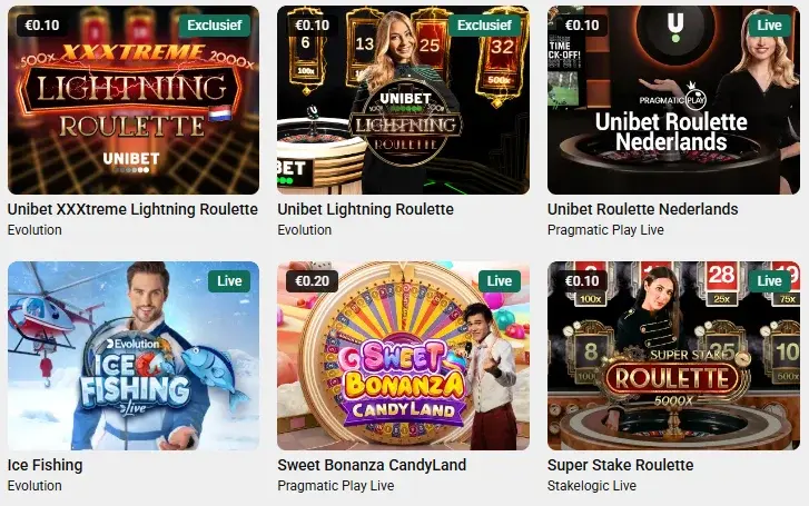 Populaire Unibet Live Games